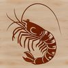 Marine Delicacy Illustration A digital illustration of a shrimp, a type of marine animal often used as seafood in various cuisines.