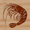 A hand-drawn illustration of a shrimp, created as a vector graphic.