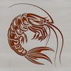 A detailed illustration of a shrimp, perfect for use in digital design projects.