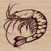 Simple Shrimp Graphics A stylized illustration of a shrimp in vector format.