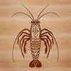 A simple illustration of a shrimp, suitable for vector design and cutting machine projects.