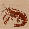 Free Clip Art Shrimp Design A digital illustration of a shrimp, suitable for vector art designs.