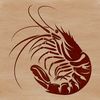 A Delicate Shrimp Illustration An edible seafood crustacean depicted as a graphic symbol in a digital format.