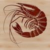 Shrimp Silhouette SVG Design A detailed illustration of a shrimp with its shell and legs.