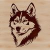 Siberian Husky Portrait Vector A realistic illustration of a Siberian Husky's head, suitable for clipping out or using as vector art.