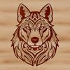 Beautiful Siberian Dog Breed Vector Art A detailed illustration of a Siberian Husky dog with intricate facial features.