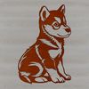 Free Husky Clip Art Vector A stylized illustration of a sitting husky dog.