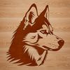 Beautiful Dog Clip Art Design A graphic illustration of a Siberian Husky's head in vector format.