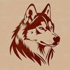 Husky Portrait Vector Graphic A digital illustration of a husky's head, suitable for vector graphics and cutting machine designs.
