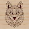 Close-up of a Siberian Husky's head with decorative patterns, suitable for vector art and design projects.