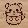 Playful Hamster Line Drawing A simple line drawing of a hamster in a playful pose, suitable for use as clip art or vector design.