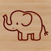 An illustration of an elephant with bold lines and minimal details, suitable for vector design or clip art use.