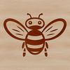 A simple line drawing of a bee, suitable for gardening and craft projects.
