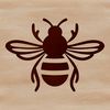A simple line drawing of a bee in a vector format.