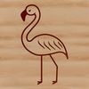 Flamingo Silhouette Icon A simple line drawing of a flamingo bird standing on one leg, suitable for various applications.