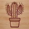 A simple line drawing of a desert plant with sharp spines, suitable for vector art and design projects.