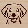 Simple Dog Head Illustration A simple line drawing of a Labrador Retriever dog's head.