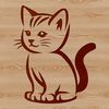 Cute Sitting Cat SVG A simple line drawing of a cute sitting cat.