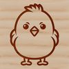Cute Chicken Illustration A simple line drawing illustration of a happy chicken.