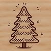 Holiday Decorations SVG Illustration A simple line drawing illustration of a Christmas tree, suitable for vector graphics and cutting machine designs.
