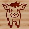 Simple Cow Design A simple line drawing of a cow, suitable for vector design and cutting machine applications.
