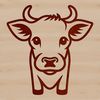 Rustic Cow Line Art A simple line drawing of a cow, suitable for vector art and cutting machine designs.