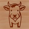 Pastoral Cow Illustration A simple line drawing of a cow standing in a green meadow.