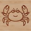 A simple line drawing of a crab, suitable for vector design and cutting machine applications.