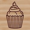 Cupcake Graphic Design A simple illustration of a cupcake in a straightforward design style.