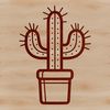 Desert Plant Icon Simple line drawing of a desert plant, perfect for vector design projects.