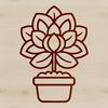 Simple Floral SVG Design for Crafting Simple line drawing of a cactus plant, suitable for gardening and floral designs.