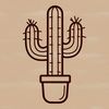 Desert Icon - Simple Cactus Illustration A simple line drawing of a cactus plant, commonly found in desert environments.