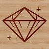 Elegant Diamond Shape Icon A simple line drawing of a classic diamond shape.
