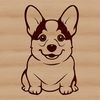 Free Vector Dog Clip Art Illustration A simple line drawing of a sitting Welsh corgi dog with clear details and minimal shading.