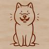 Beautiful Shiba Inu Line Art A simple line drawing of a sitting dog breed, recognizable as a Shiba Inu.
