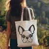 Boston Terrier Portrait SVG A simple line drawing of a Boston Terrier's head with facial features and ears.