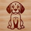 Sitting Beagle Breed Illustration A simple line drawing of a sitting beagle breed dog in vector format.