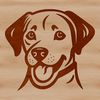 Cute Labrador Portrait A simple line drawing of a dog's head with distinctive features, suitable for personal or commercial projects.