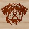 Rottweiler Dog Face Vector Illustration A simple line drawing of a Rottweiler dog's head, suitable for digital cutting machines or vector design.