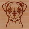Canine Portrait Silhouette A simple line drawing of a Boxer dog's head, suitable for vector art design.