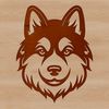Vector Husky Dog Head Silhouette A simple line drawing of a husky dog's head, suitable for vector art designs.