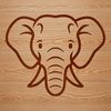 Vector Animal Head Design SVG An illustration of a single elephant head with simple lines.