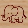 Free Standing Elephant Clip Art Illustration of an animal elephant in a traditional style, available as a vector image for various applications.