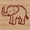 A simple line drawing of a standing elephant, suitable for various digital designs.