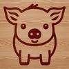Cute Piglet SVG Clip Art An illustration of a cute piglet standing on its hind legs.