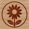 Simple sunflower design for crafting An illustration of a single sunflower plant in full bloom, set against a blank background.