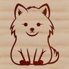 Cute Fox Line Art Illustration A simple line drawing of a fox sitting on its haunches.
