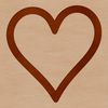 A simple line drawing of a love heart symbol with clean lines and minimal design.