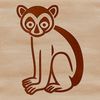 Simple line drawing of a wild animal, specifically a lemur, created as vector art.