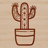 A simple line drawing illustration of a desert plant cactus.